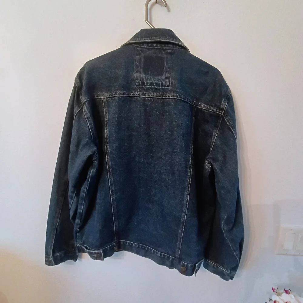 Windbreaker Denim Jacket Womens Medium Vintage Style Stone Wash Jean Jacket - Picture 7 of 7